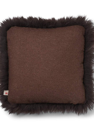 Lammeskindspude | Langhåret | 52x52 cm Brun / Chocolade 