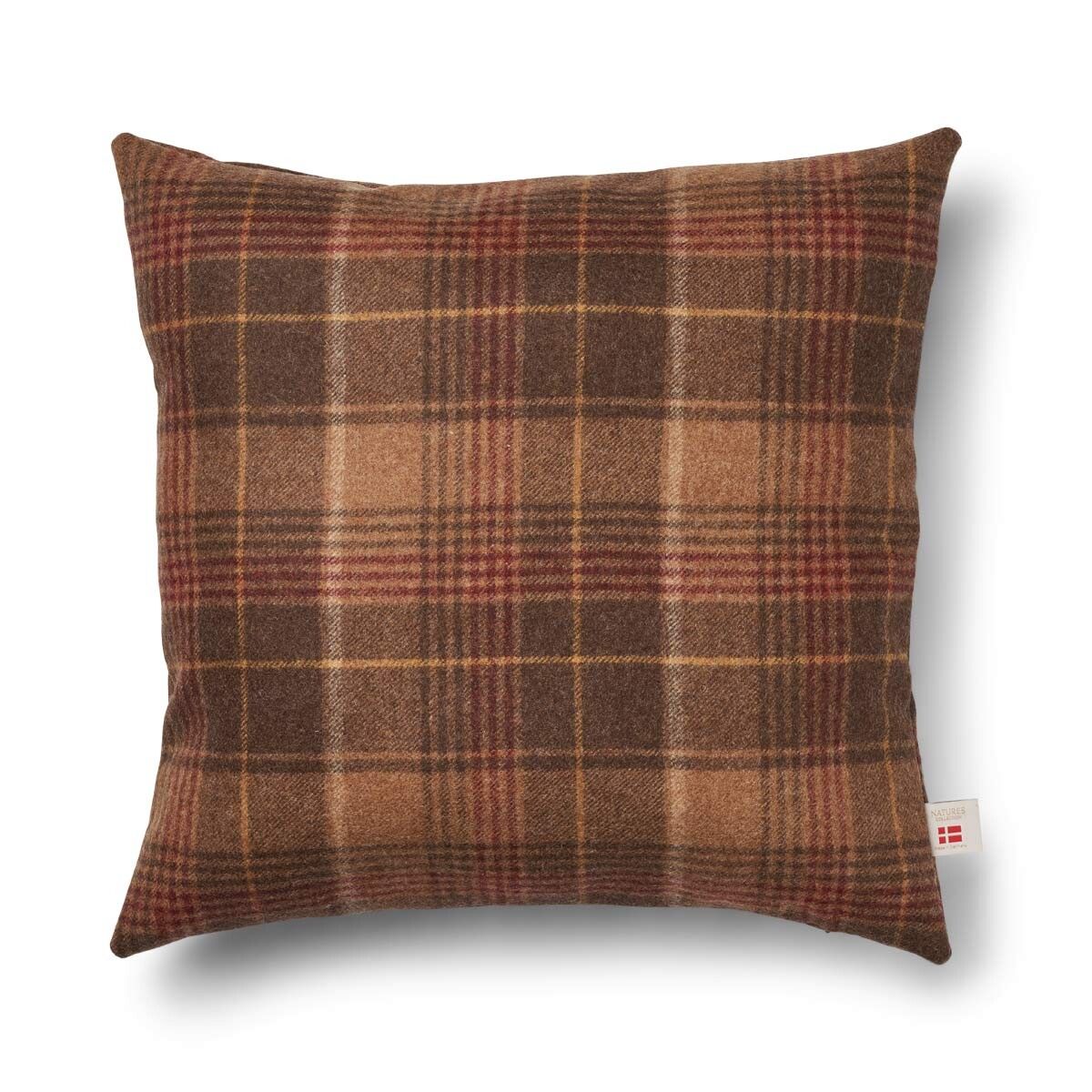Checked Collection | Uldpude | Dobbeltsidet | 52x52 cm | 34x52 cm Kakao-Mørkebrun
