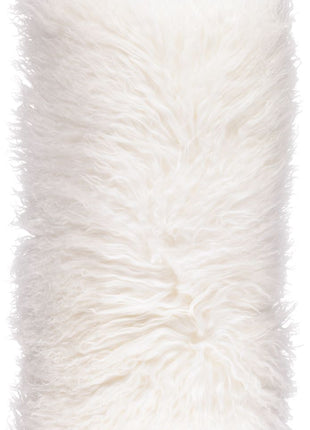 Lammeskindspude | Langhåret | 28x56 cm Hvid