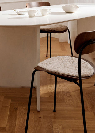 Sædehynde | Lammeskind | Premium | Korthåret | D38 cm Koksgrå