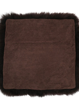 Lammeskindspude | Langhåret | Uden fyld | 50,5x50,5 cm Chokolade