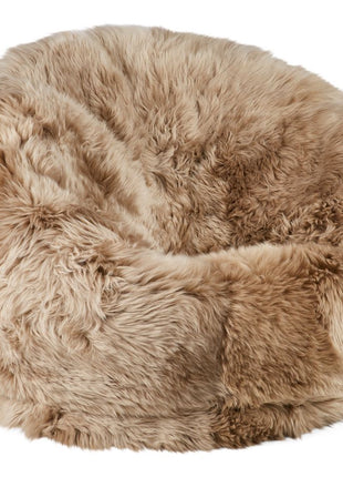 Sækkestol | Lammeskind | Langhåret | 73x74 | 92x93 cm Lysebrun