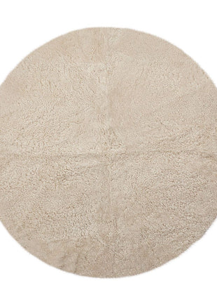 Korthåret Designtæppe af Lammeskind | D180 cm Beige