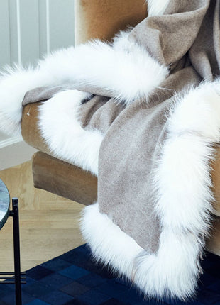 Tæppe | Cashmere | Rævepels | 130x200 cm Guldræv / Beige