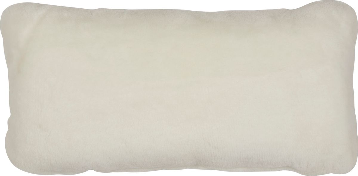 Lammeskindspude | Moccasin | Dobbeltsidet | 28x56 cm  Hvid