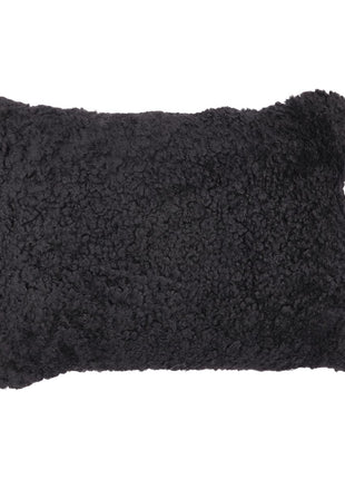 Lammeskindspude | Korthåret | New Zealand | 35x45 cm Sort