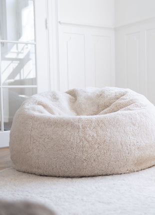 Sækkestol | Lammeskind | Korthåret | D75xH28 cm Koksgrå