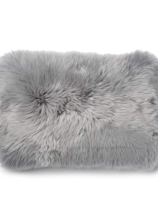 Lammeskindspude | Langhåret | 34x52 cm Grå / Lysegrå 