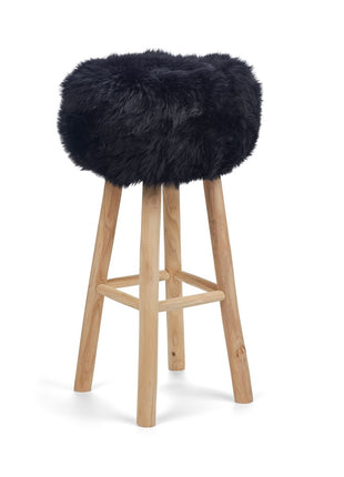 Betræk til barstol/skammel | Langhåret | New Zealand | D35 cm Sort
