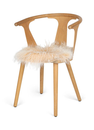 Sædehynde | Lammeskind | Langhåret | D38 cm Gylden Hvid