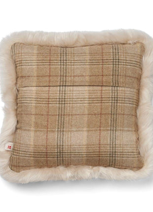 Dobbeltsidet pude | Langhåret | 52x52 cm Sand-beige / Beige