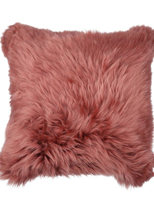 Lammeskindspude | Langhåret | New Zealand |  50x50 cm Gammelrosa