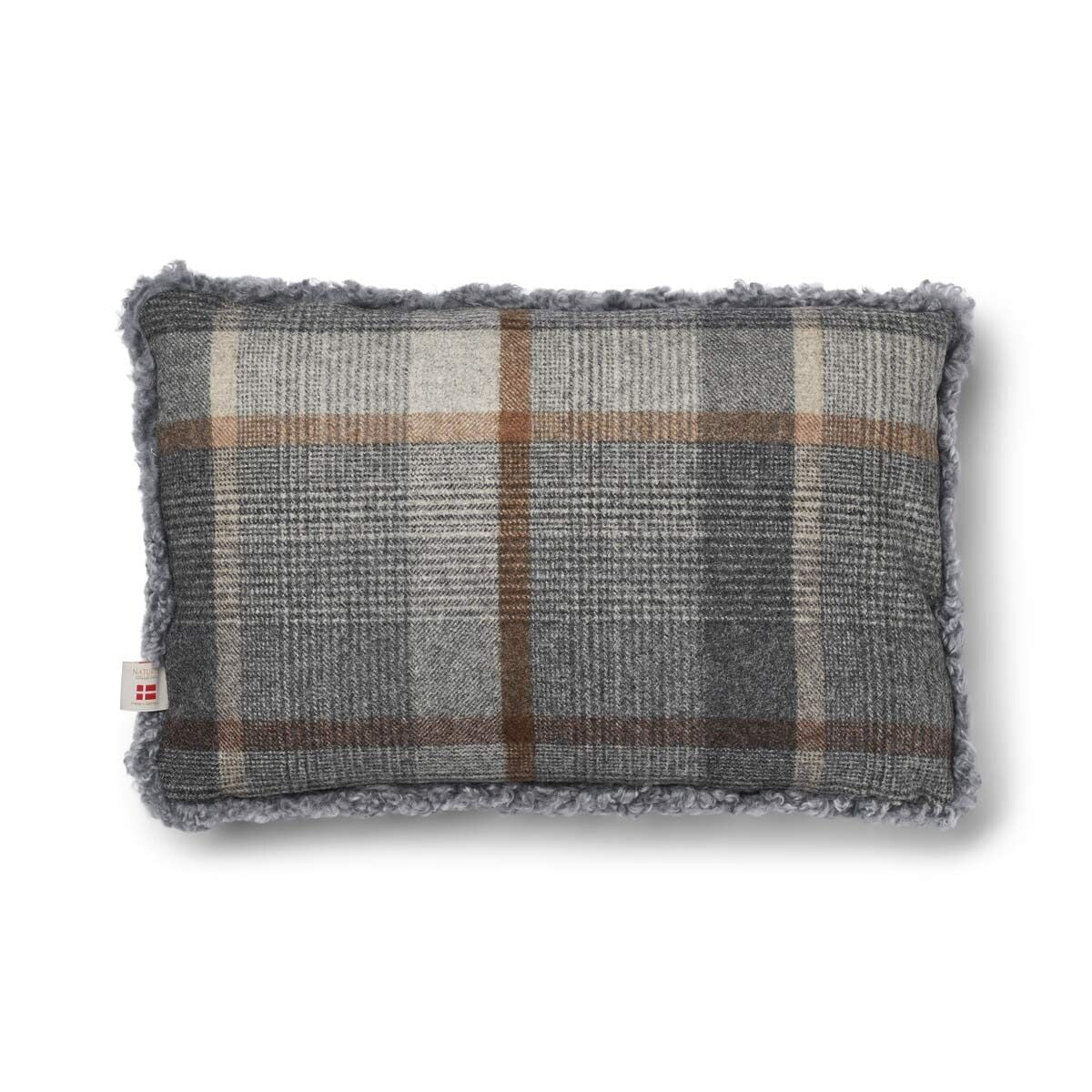 Checked Collection | Uldpude | Korthåret | 52x52 cm | 34x52 cm Glencheck-Grå/Lysegrå