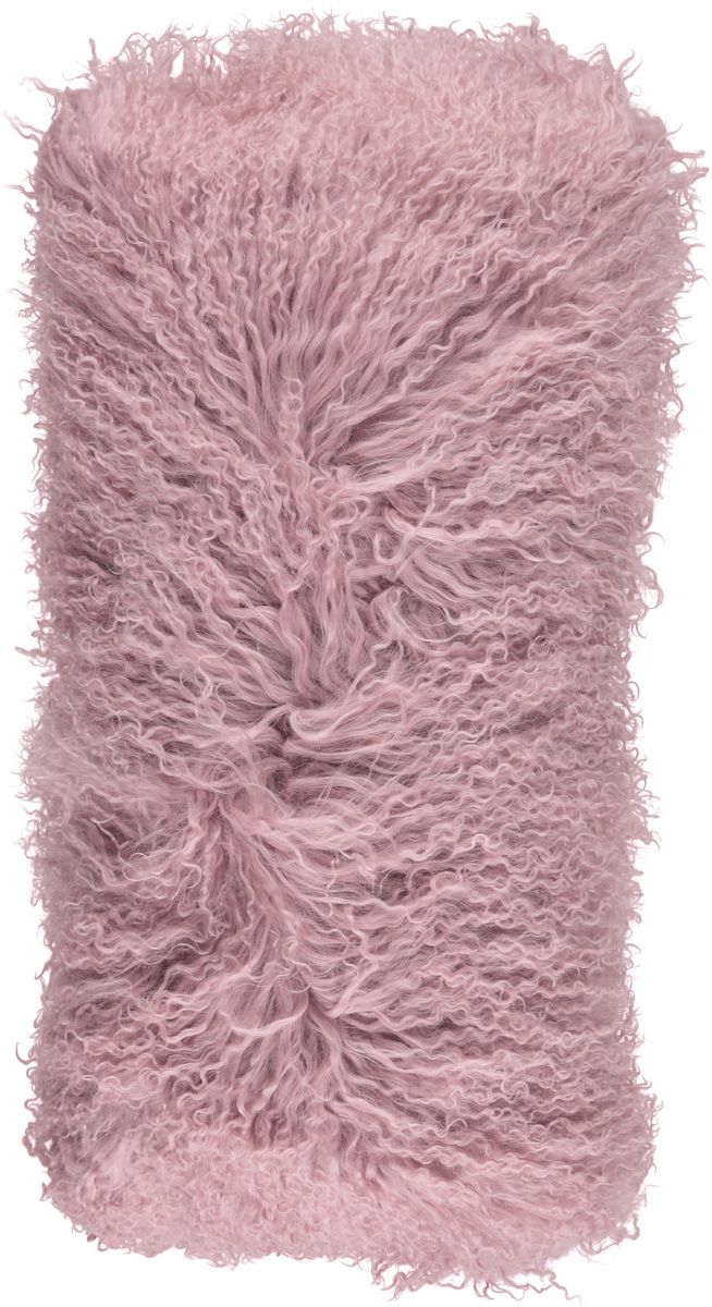 Lammeskindpude | Krøllet | Tibet | 28x56 cm Rosa