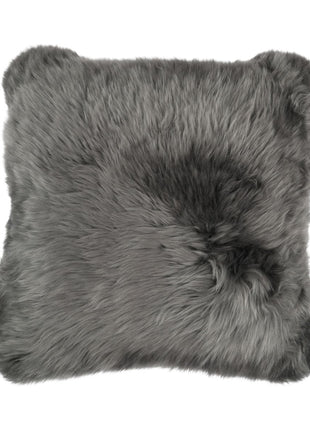 Lammeskindspude | Langhåret | New Zealand |  50x50 cm Mørkegrå