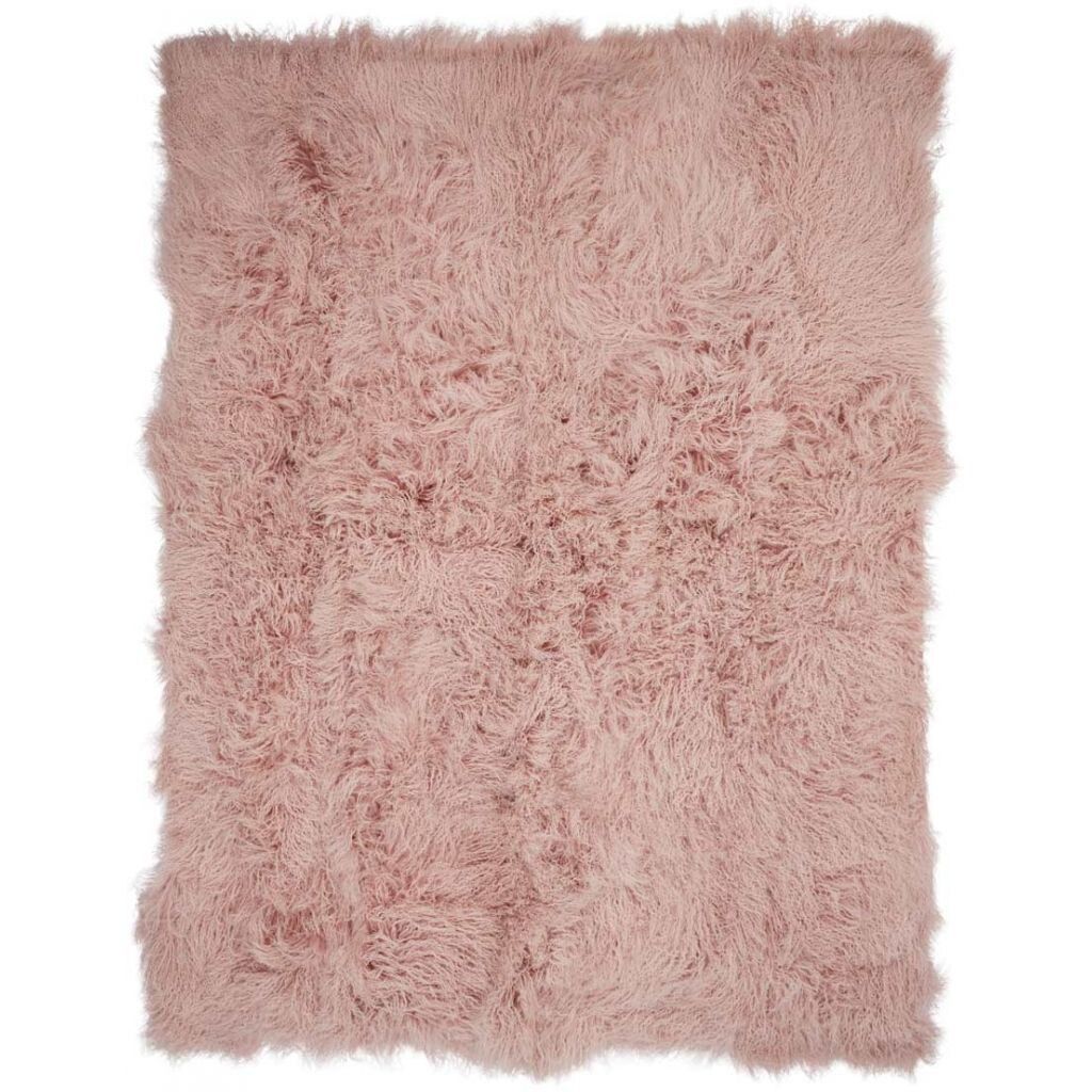 Lammeskindsplaid | Krøllet | Tibet | 140x180 cm Rosa