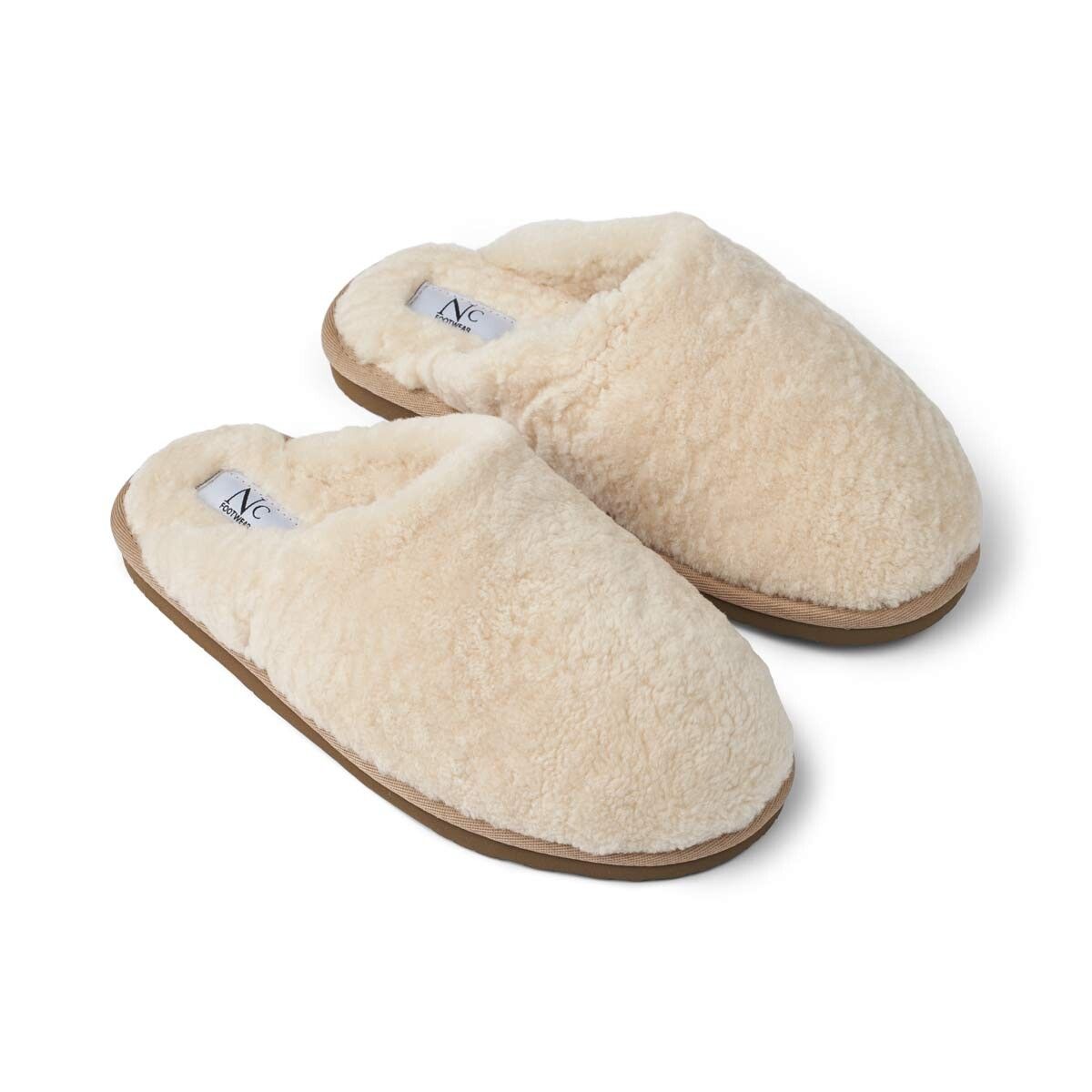 Unisex krøllet hjemmesko Natur