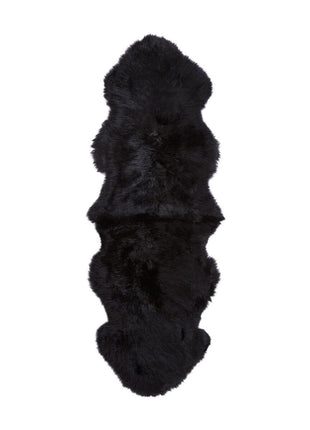 Dobbelt lammeskind premium | Langhåret | New Zealand | 180x60 cm Sort