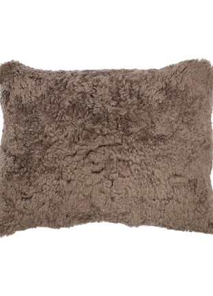 Lammeskindspude | Korthåret | New Zealand | 35x45 cm Gråbrun