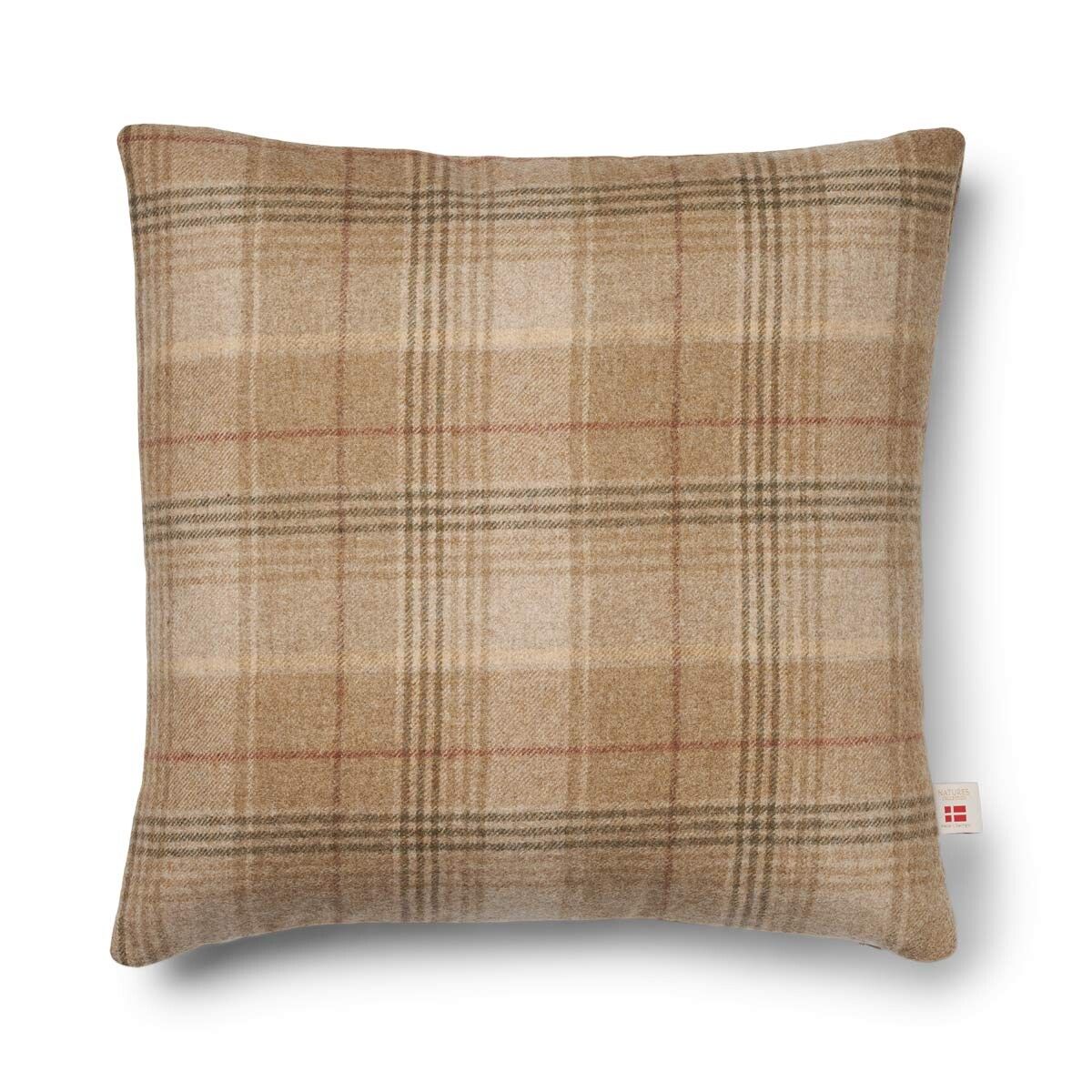 Checked Collection | Uldpude | Dobbeltsidet | 52x52 cm | 34x52 cm Sand-Beige