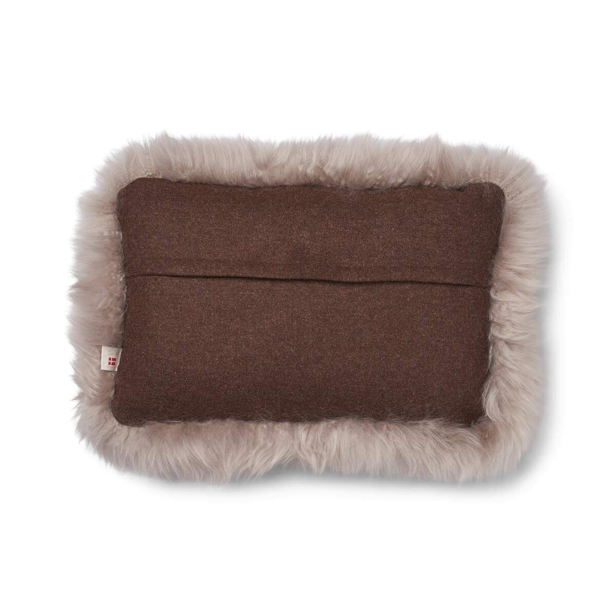 Classic Collection | Uldpude | Langhåret | Dobbeltsidet | 52x52 cm | 34x52 cm Brun/Dove