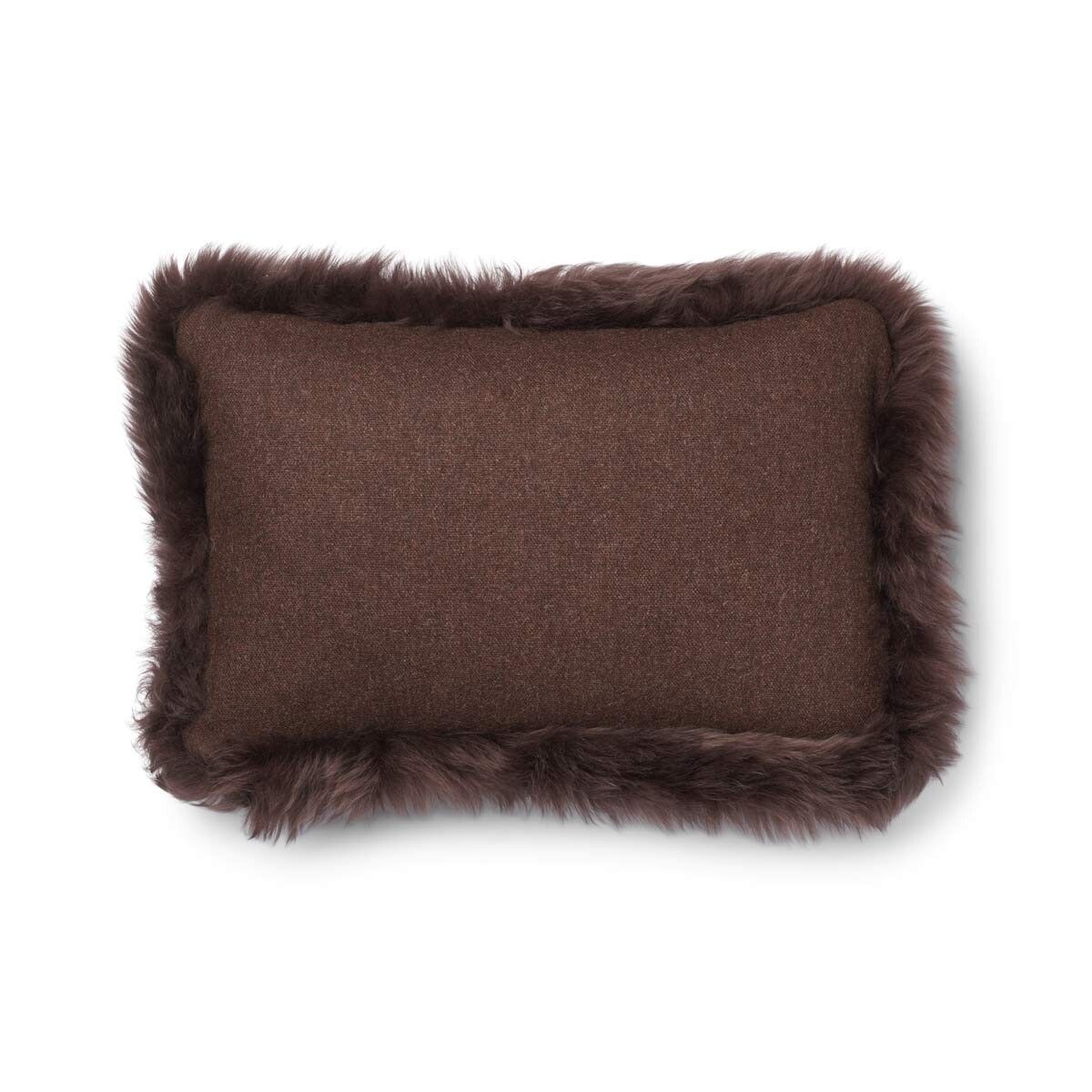 Classic Collection | Uldpude | Langhåret | Dobbeltsidet | 52x52 cm | 34x52 cm Brun/Chokolade
