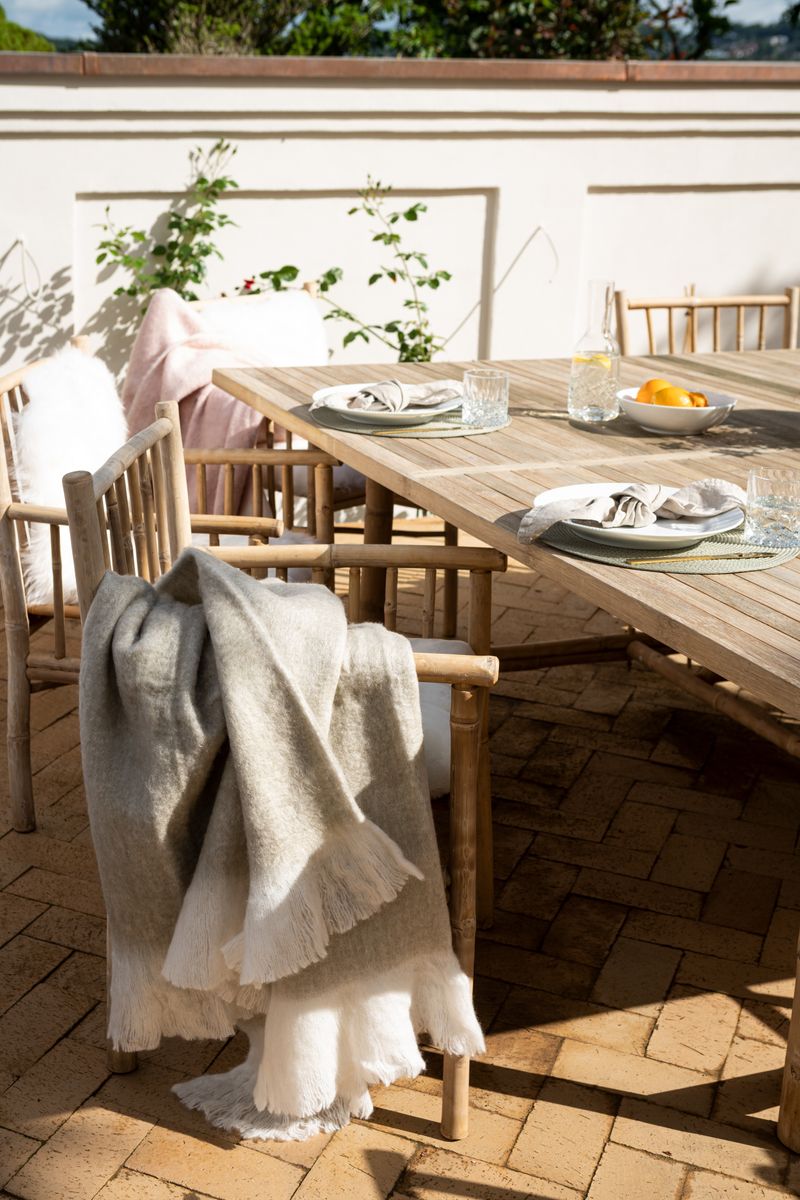Uldplaid | Mohair mix | 130x170 cm Lys beige