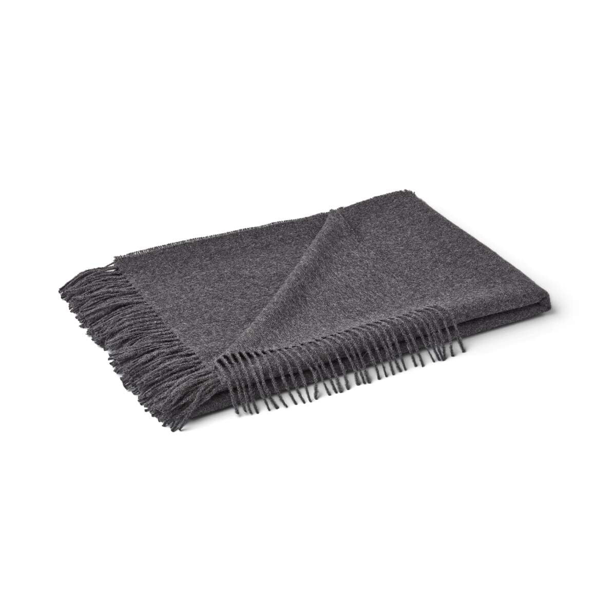 Amanda plaid | 100% baby alpakauld Mørkegrå
