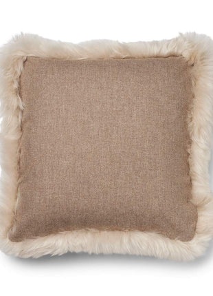 Pude af uld | Langhåret | 52x52 cm | 34x52 cm Beige / Beige