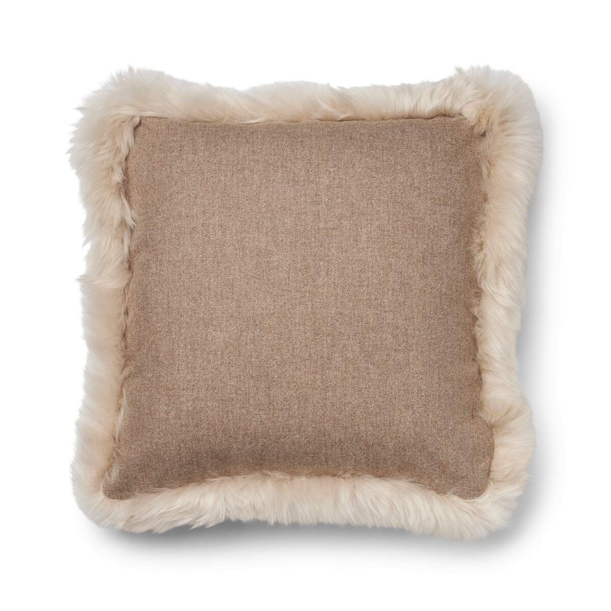 Classic Collection | Uldpude | Langhåret | Dobbeltsidet | 52x52 cm | 34x52 cm Beige/Linen
