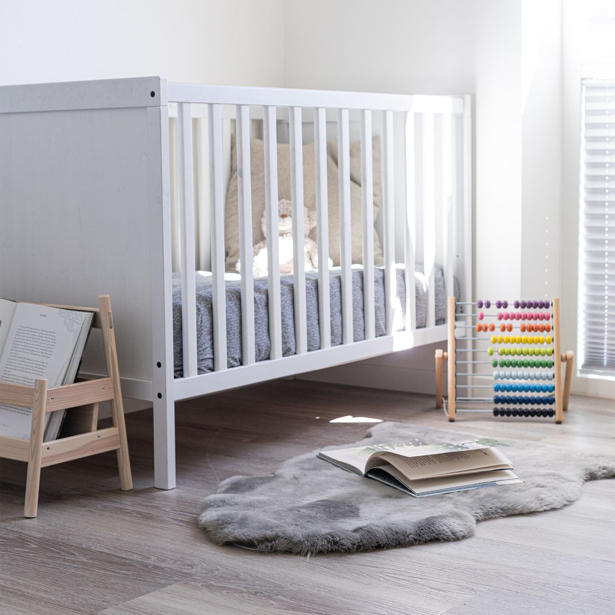 Lammeskind til børn & babyer | Perfekt til barnevognen 80 cm Lysegrå