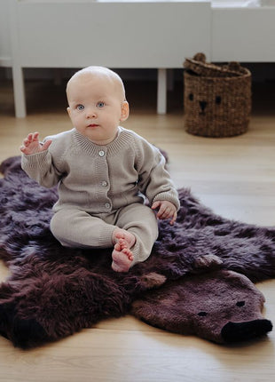 Bjørnetæppe | Langhåret | New Zealand | 130x80 cm Brun