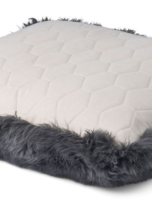 Lammeskindspude | Maxi Float | Langhåret | 90x90 cm Mørkegrå