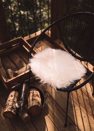 Premium sædehynde | Langhåret | New Zealand | D34 cm Hvid