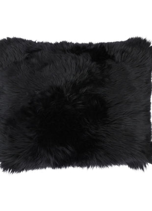 Lammeskindspude | Langhåret | New Zealand | 35x45 cm Sort