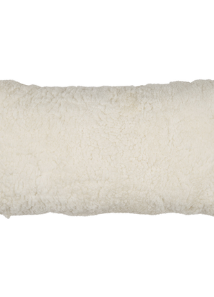 Lammeskindspude | Korthåret | Dobbeltsidet | 30x60 cm Hvid