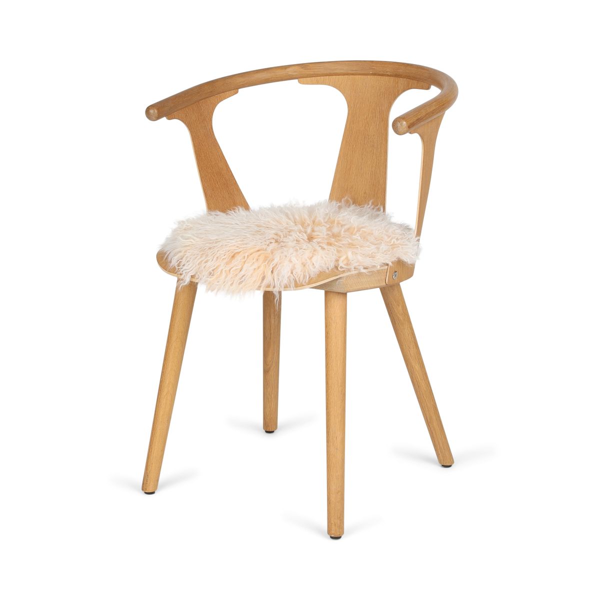Sædehynde | Krøllet | Tibet | D34 cm Gylden Hvid