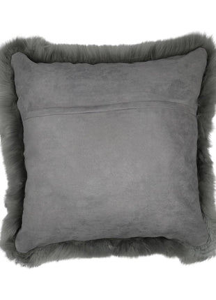 Lammeskindspude | Langhåret | New Zealand |  50x50 cm Lysegrå