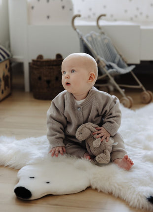 Isbjørnetæppe | Langhåret | New Zealand | 130x80 cm Sort / Hvid