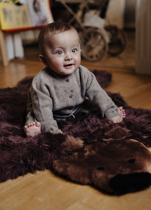 Bjørnetæppe | Langhåret | New Zealand | 130x80 cm Brun