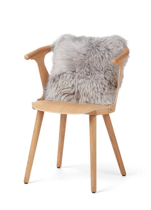 Lammeskindspude | Langhåret | 40x40 cm Lysegrå