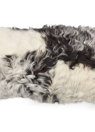 Lammeskindspude | Korthåret | Toscana | Dobbeltsidet Sort/Hvid Mix