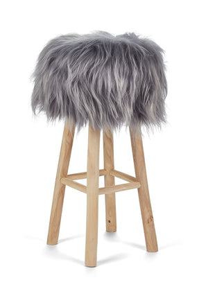 Betræk til barstol/skammel | Langhåret | Island | D35 cm Grå