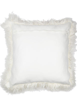 Lammeskindspude | Krøllet | Tibet | 50x50 cm Hvid