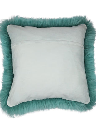 Lammeskindspude | Langhåret | New Zealand |  50x50 cm Turkis