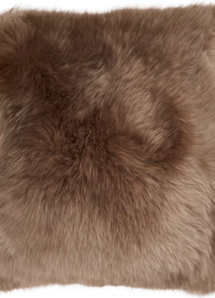 Lammeskindspude | Langhåret | Læderbagside | 50x50 cm