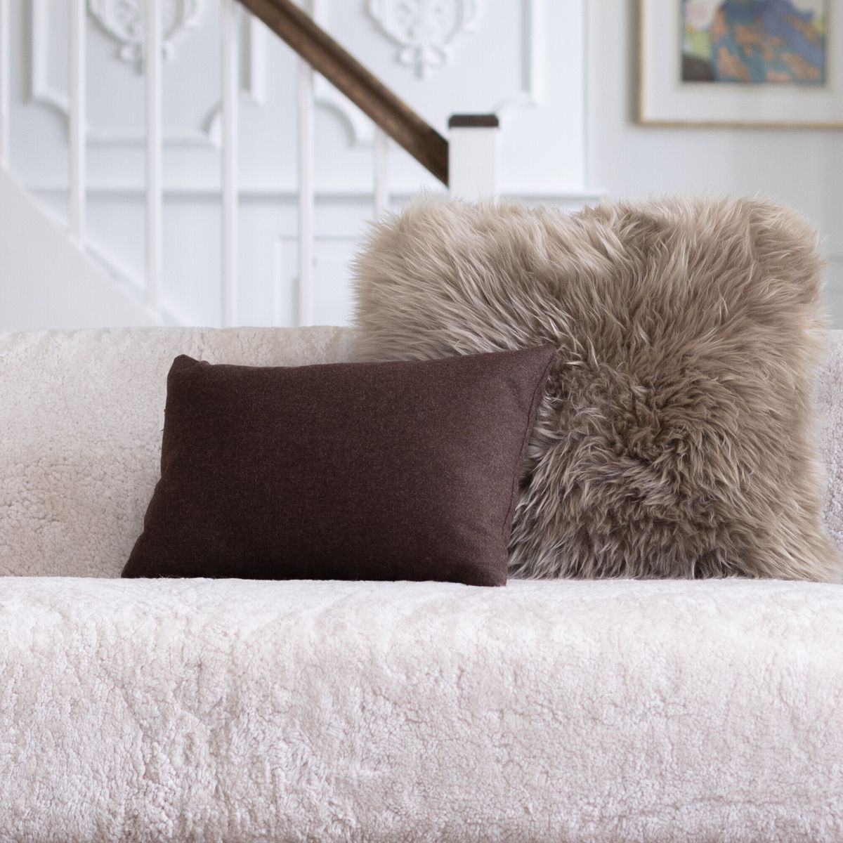 Classic Collection | Uldpude | Dobbeltsidet | 52x52 cm | 34x52 cm  Beige