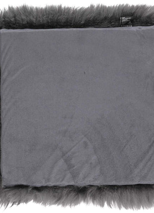 Sædehynde | Lammeskind | Langhåret | 37x37 cm Mørkegrå