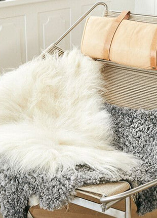 Lammeskind | Langhåret | Island | 90x60 cm Naturgrå