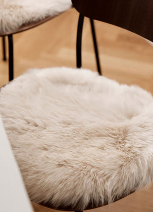 Sædehynde | Lammeskind | Langhåret | D38 cm Citron Gul